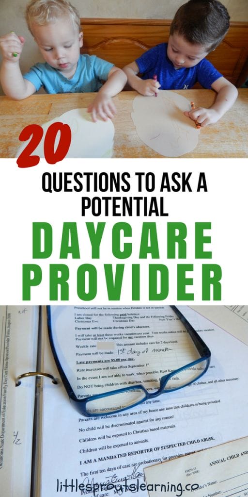 home daycare contract with glasses and kids coloring