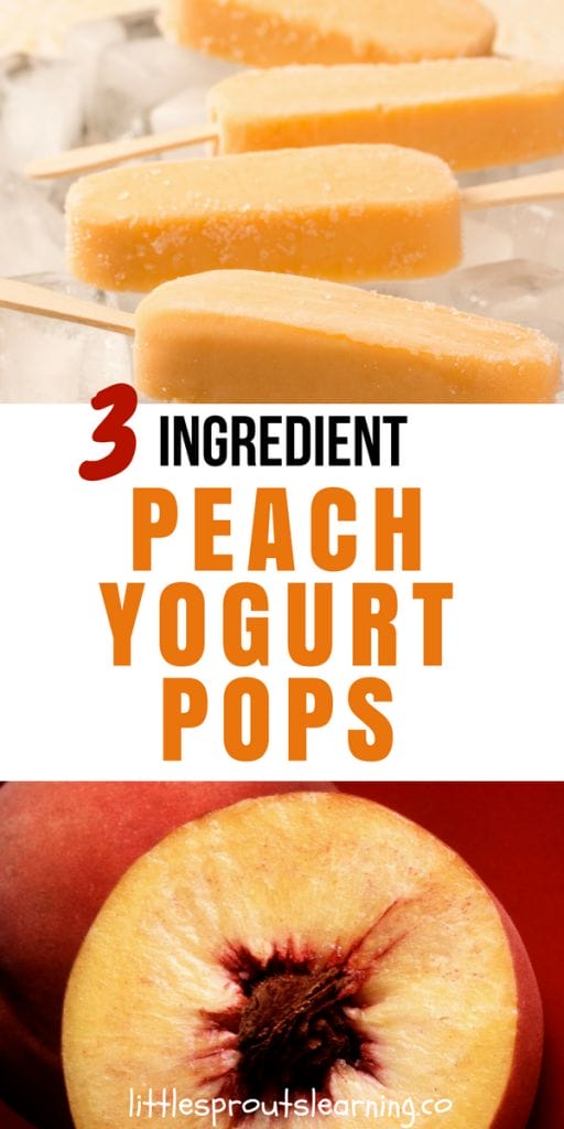 Peach yogurt pops and a big peach cut in half