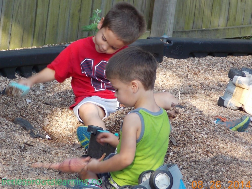 kids playing outside at daycare