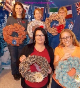 olympic ring wreaths that moms made