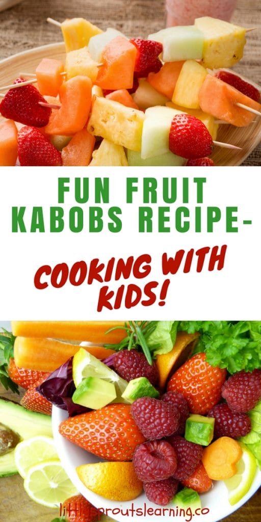 Fruit kabobs on a plate