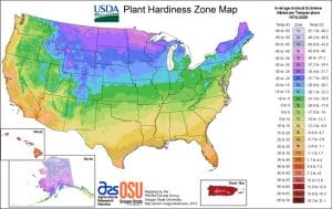 usda hardiness zone map