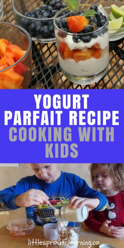 kids building yogurt parfaits and parfaits on the table