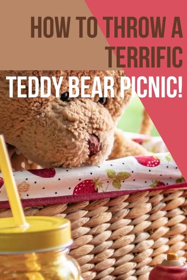 teddy bear in a picnic basket