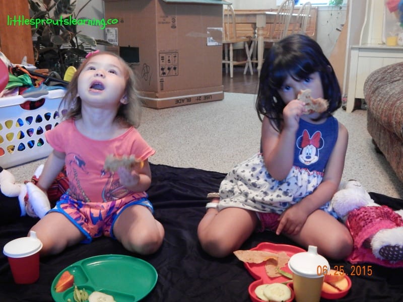 munching with our teddy bears at the picnic