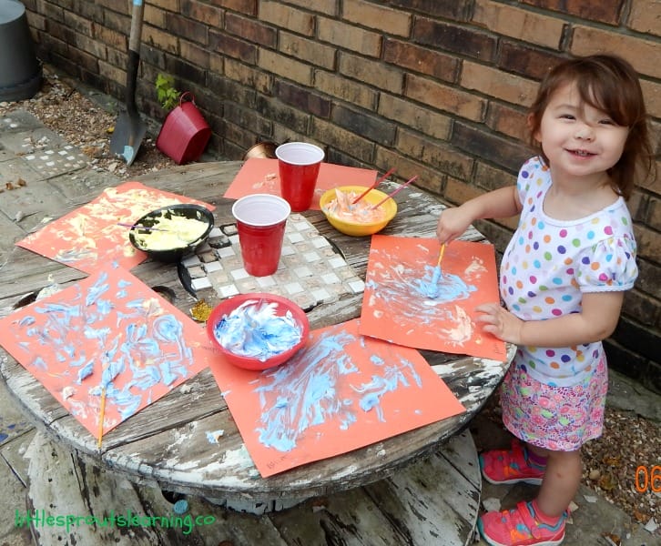 shaving cream painting, art party