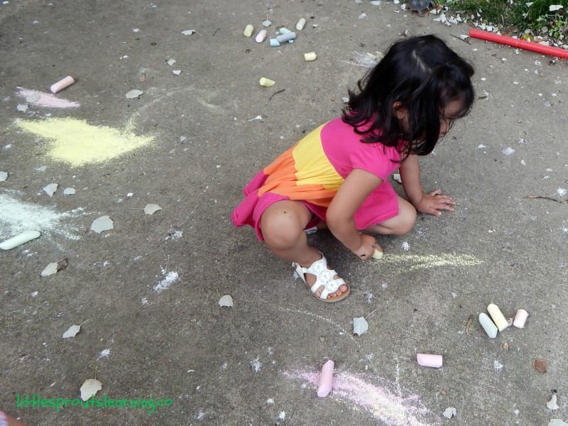 sidewalk chalk, preschool art party
