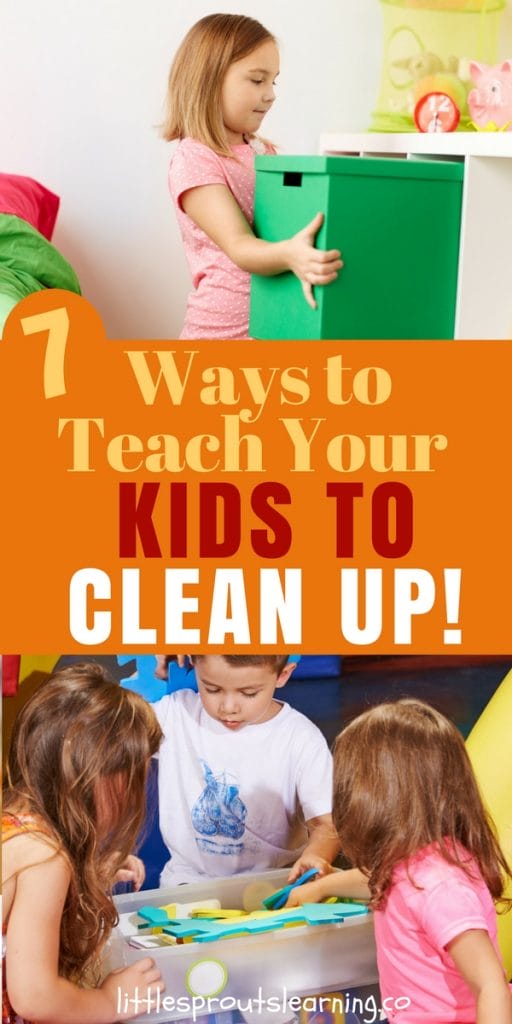 Kids cleaning up their messes
