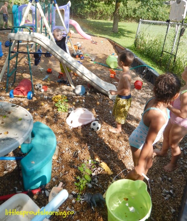 water party sprinkler play