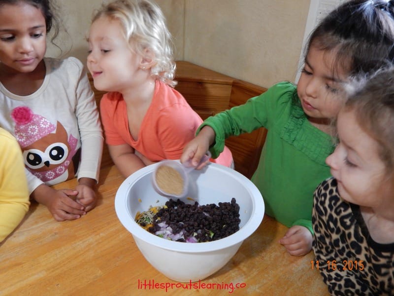 making broccoli salad with kids
