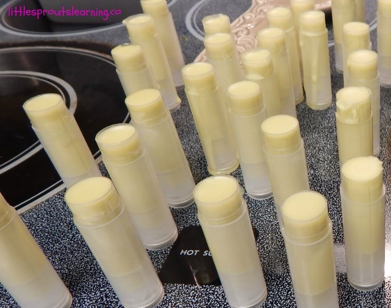 bug bite sticks cooling on the counter