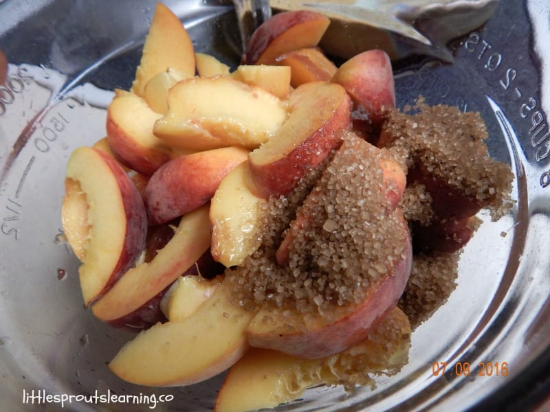 homemade peach crumble