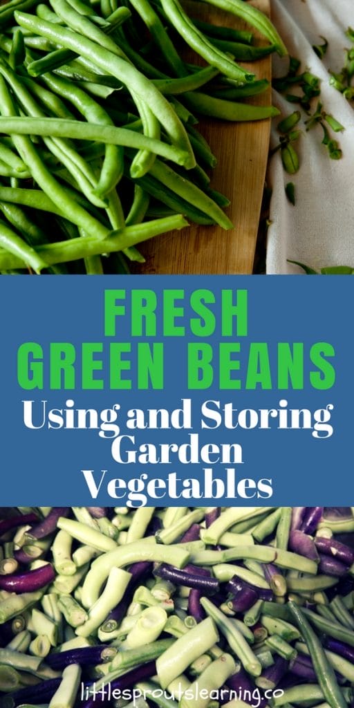 fresh green beans on a cutting board