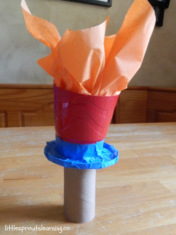 homemade olympic torch for kids summer games