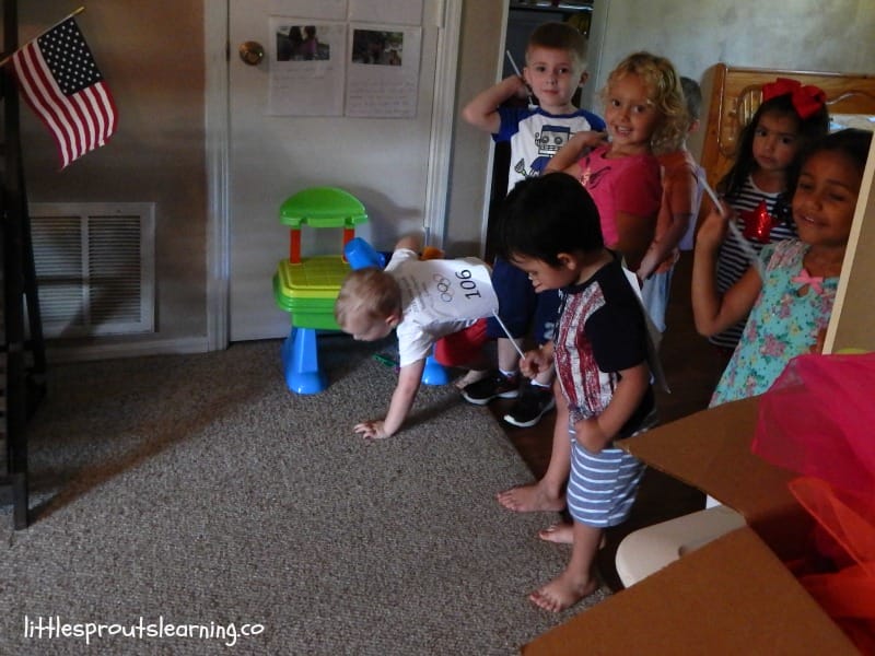 kids summer games, straw javelin competition