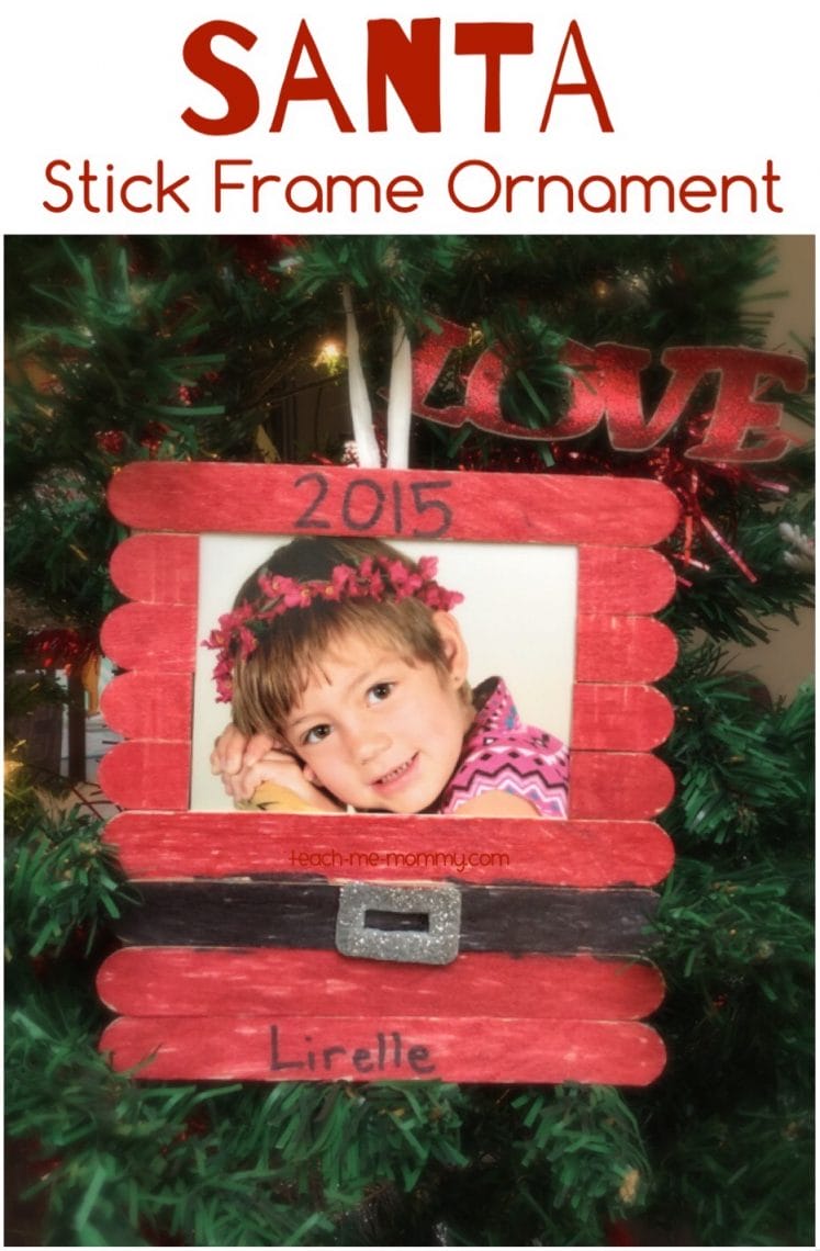 santa stick frame christmas ornament gift