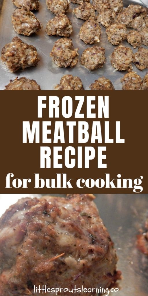 baked italian meatball on a sheet tray just out of the oven