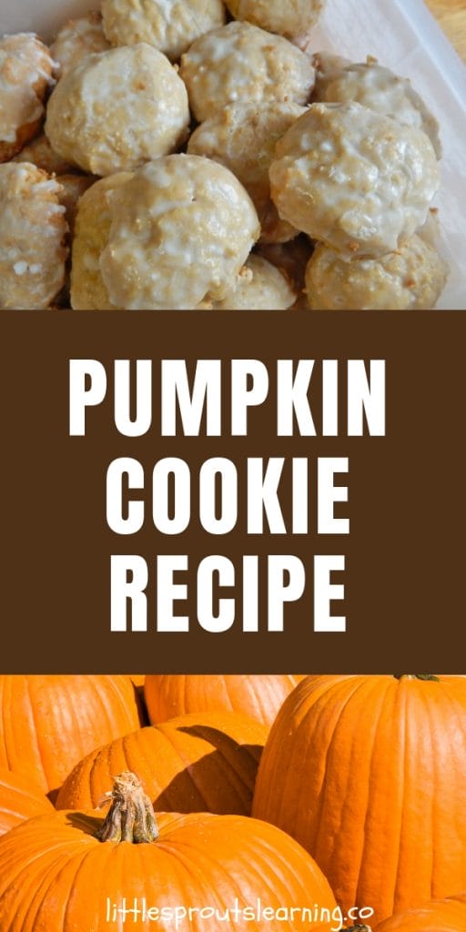 Stack of pumpkins and a stack of pumpkin cookies on a plate