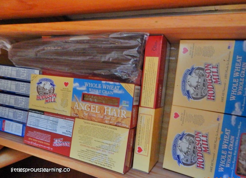 cabinet full of dry good pastas for emergencies