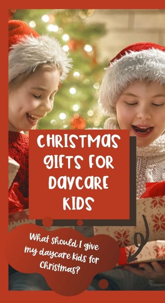daycare kids opening Christmas gifts