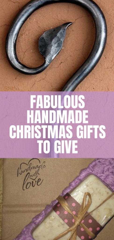 hand forged wall hook and hand crocheted wash cloth with handmade soap