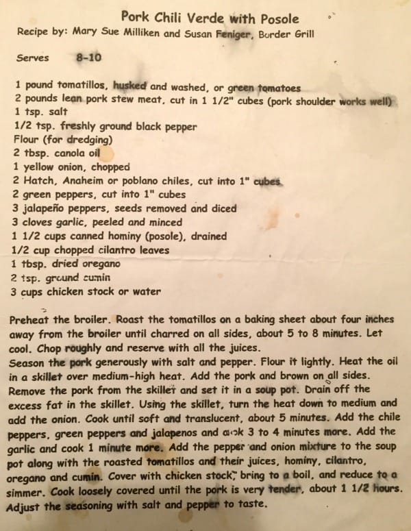 Old pork chili verde recipe