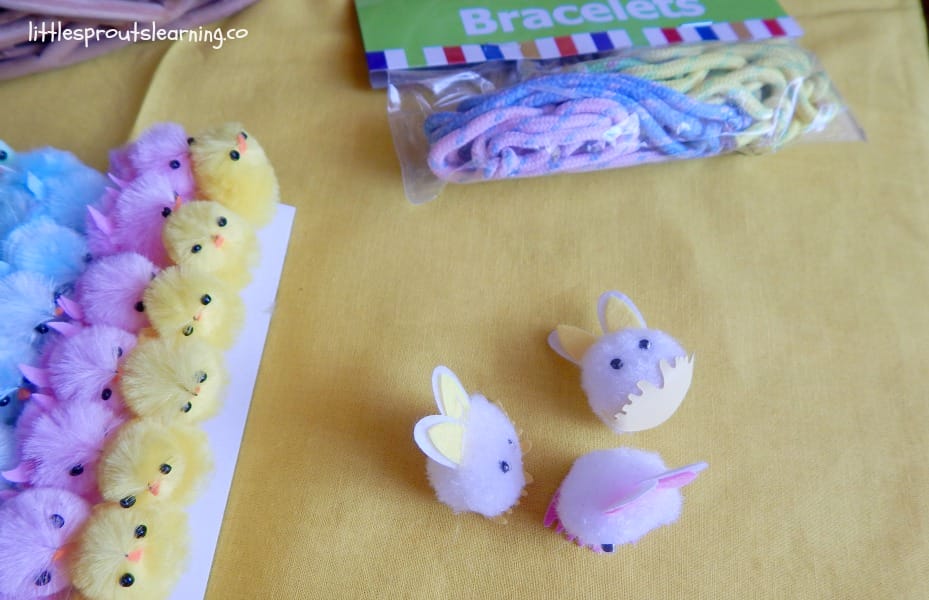 fuzzy chicks and bunnies for stuffing easter eggs