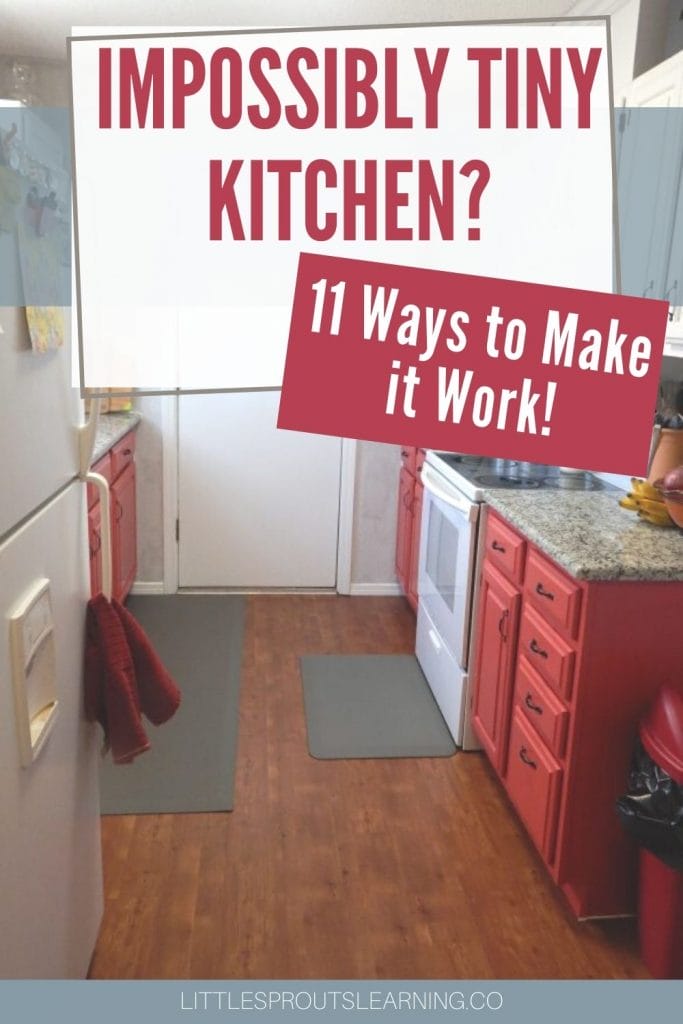 tiny kitchen from end to end. Galley style