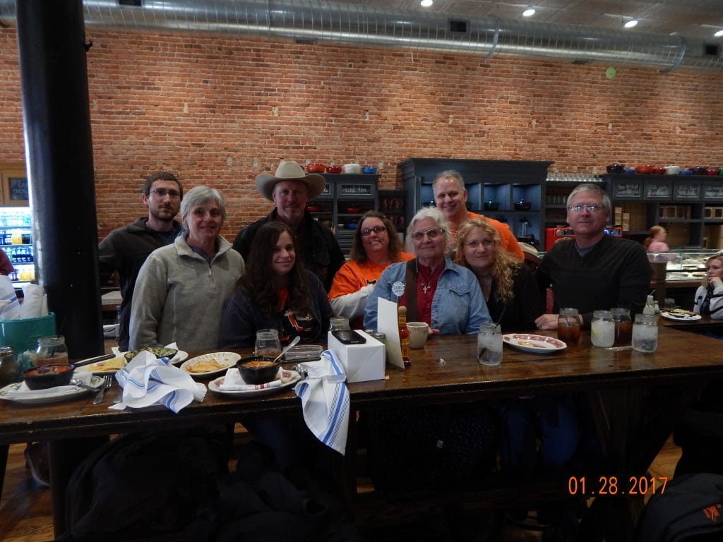photo of my family with ladd drummond at the merc in pawhuska, ok