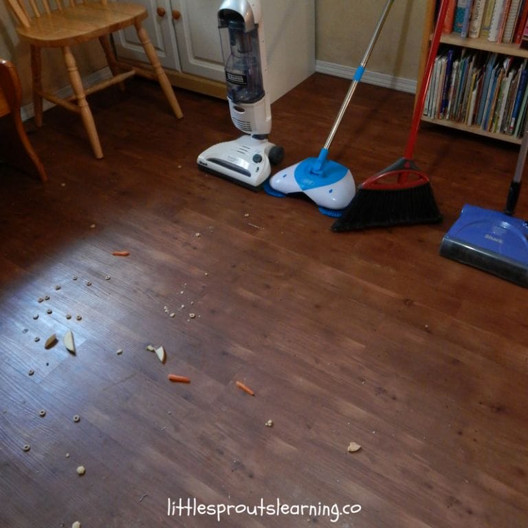 Do you hate to sweep the floor when you have kids to clean up after? I tested 4 sweepers under my kitchen table. Here's what I found out.