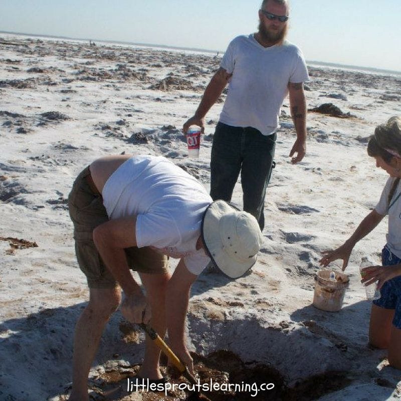 digging salt crystals in jet, ok
