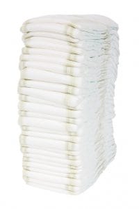 stack of diapers for baby Christmas gift