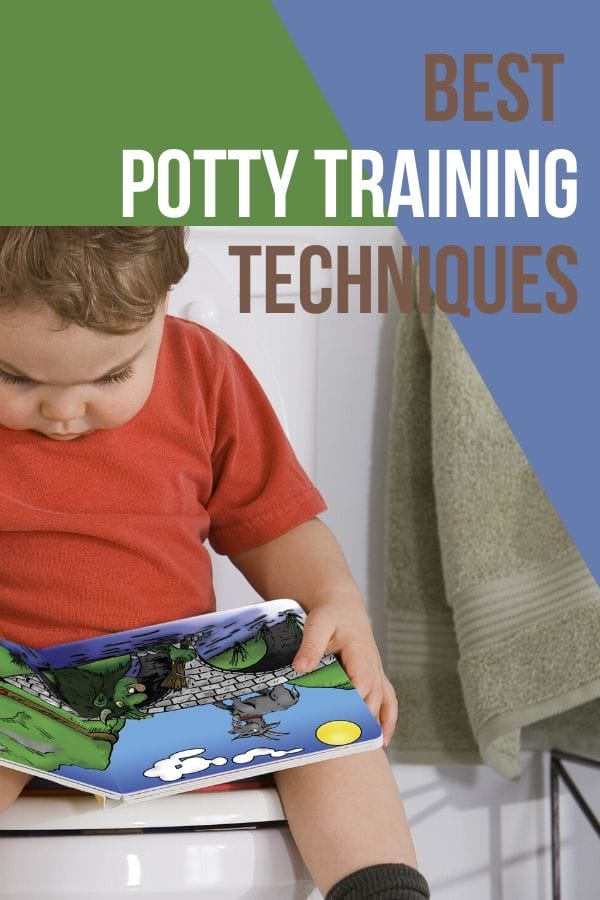 child sitting on the potty reading a book