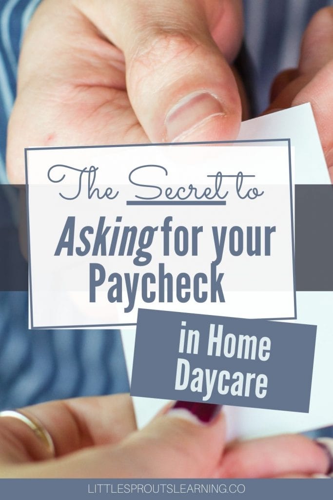 hand with payment for daycare