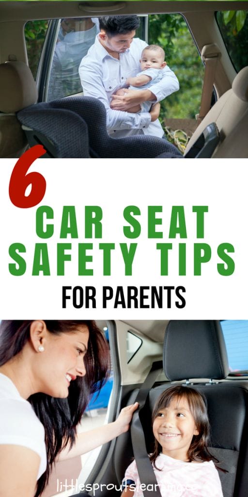 parents putting kids in car seats in the car for safety