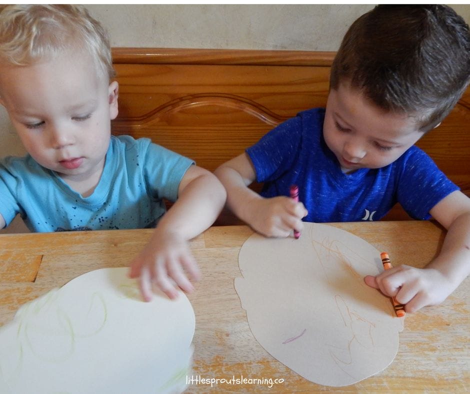kids coloring themselves all about me crafts