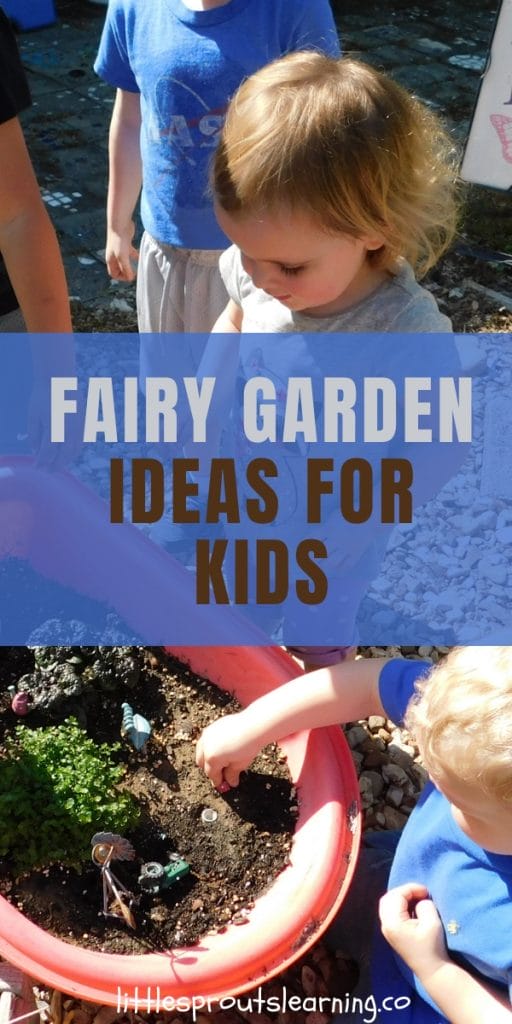 Kids playing with props in the fairy garden
