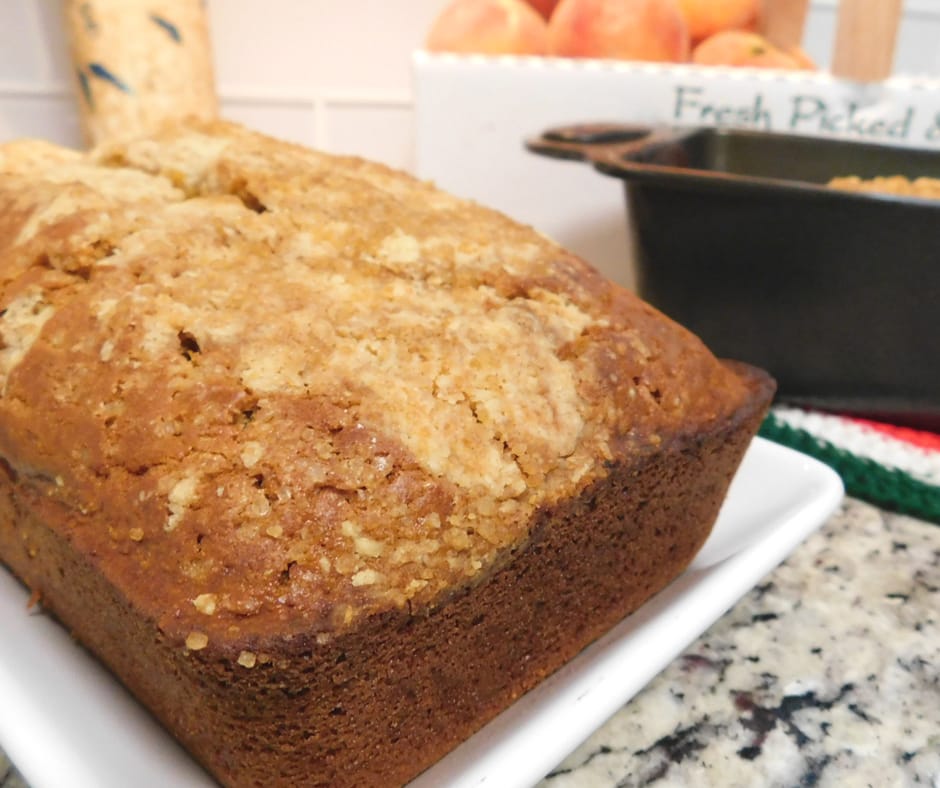 Peach season is my favorite. I love making this healthy peach cobbler bread, it’s the best peach bread recipe and my kids love it!