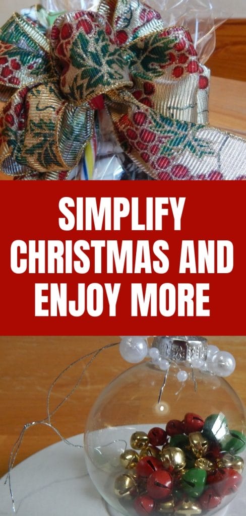 a homemade christmas ornament and a homemade food gift tied with a homemade bow