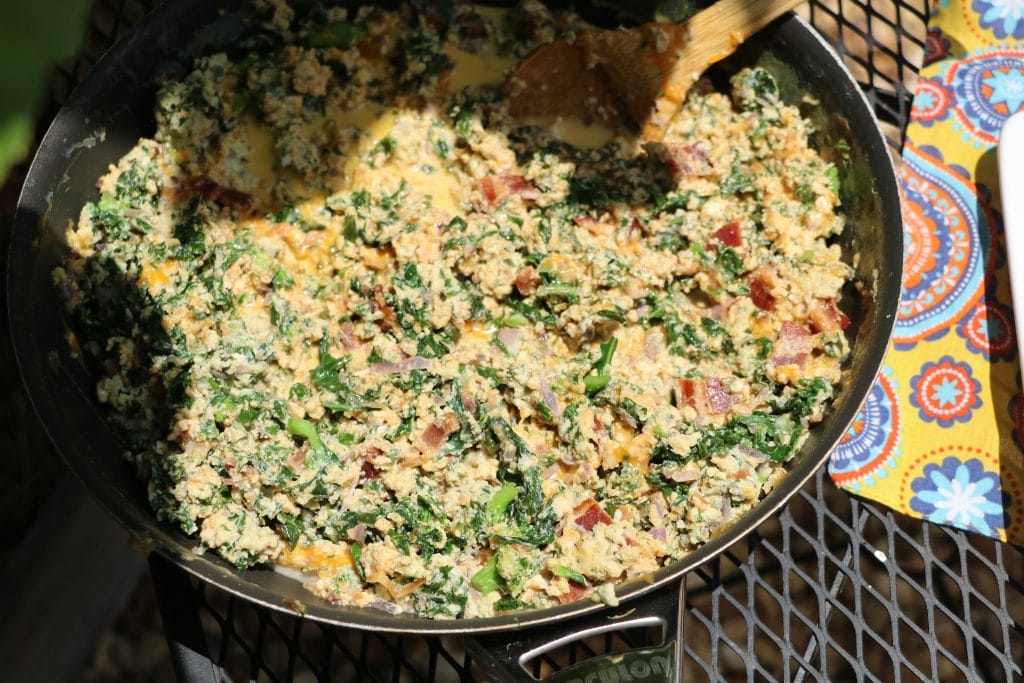 healthy scrambled eggs and vegetables