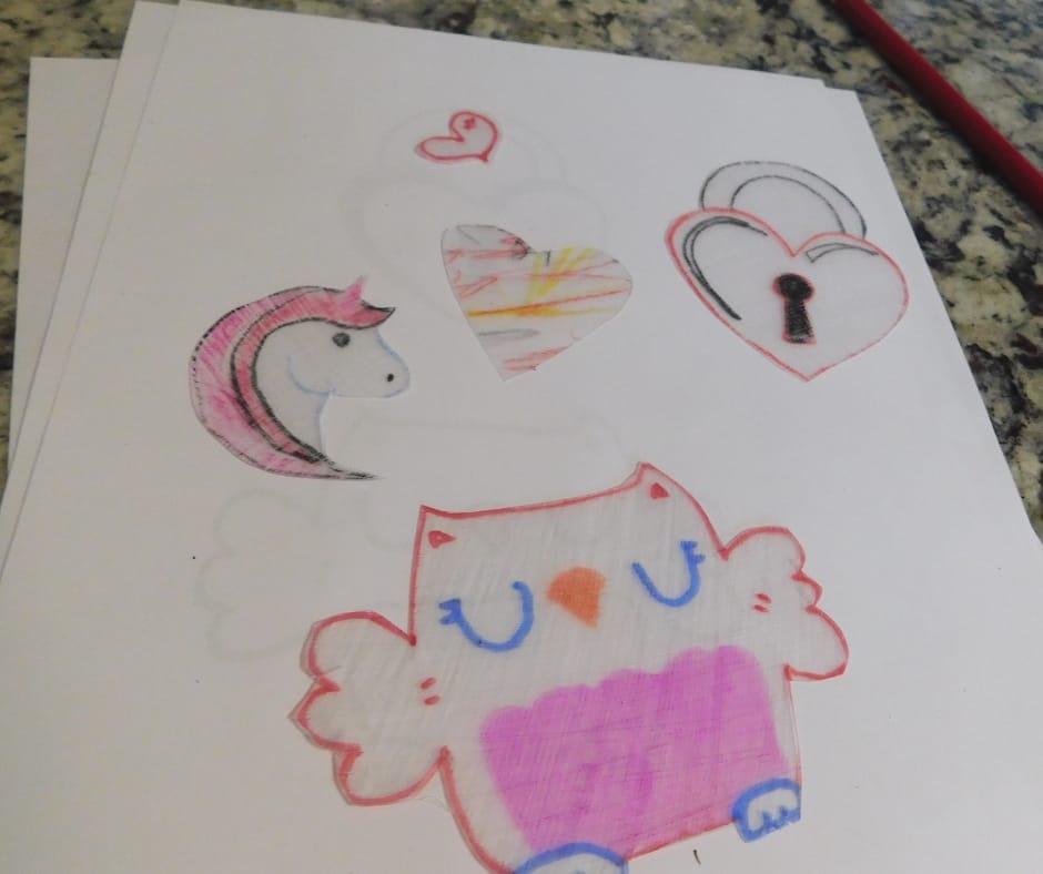 Cut out diy shrinky dinks.