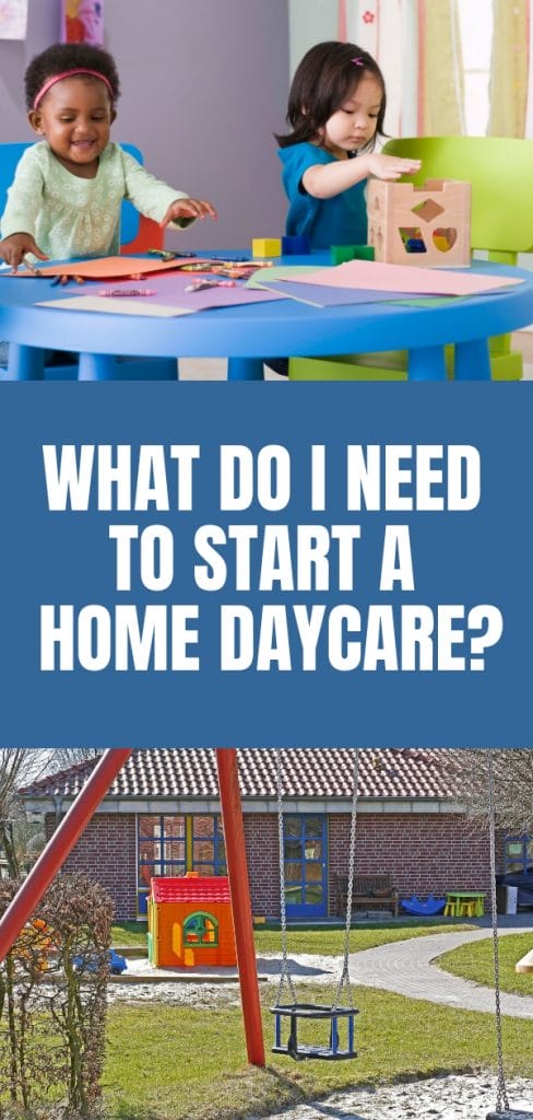 kids playing and drawing at a table in daycare and a daycare playground
