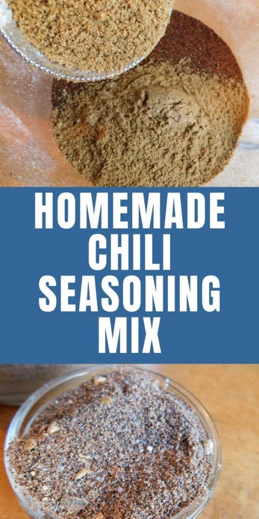 homemade chili seasoning mix in a bowl with a scoop in a spoon