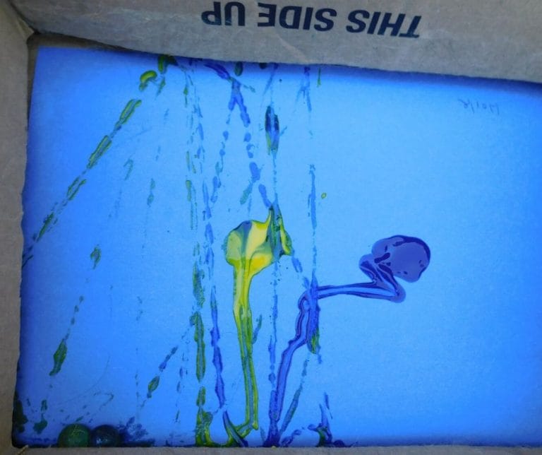 I love process art for kids. I love easy projects with stuff I already have. This paint with marbles activity was simple, not as messy as regular painting and fun!