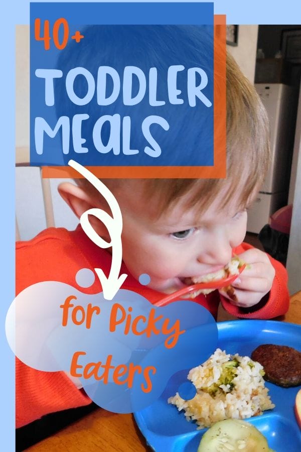 a child eating a healthy plate of food including broccoli rice casserole, cucumber slices and apple slices