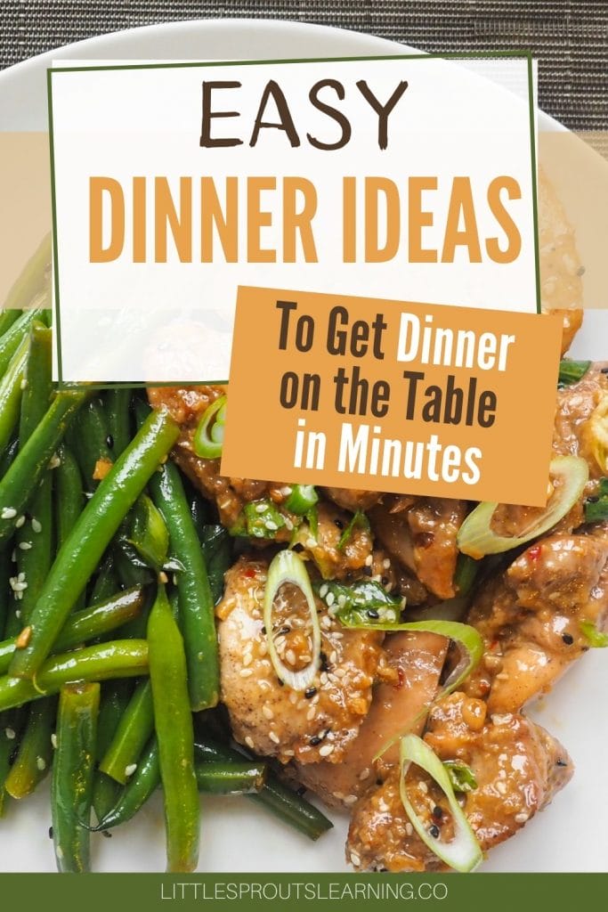 stir fry on a plate with stir fried green beans for a quick and easy dinner