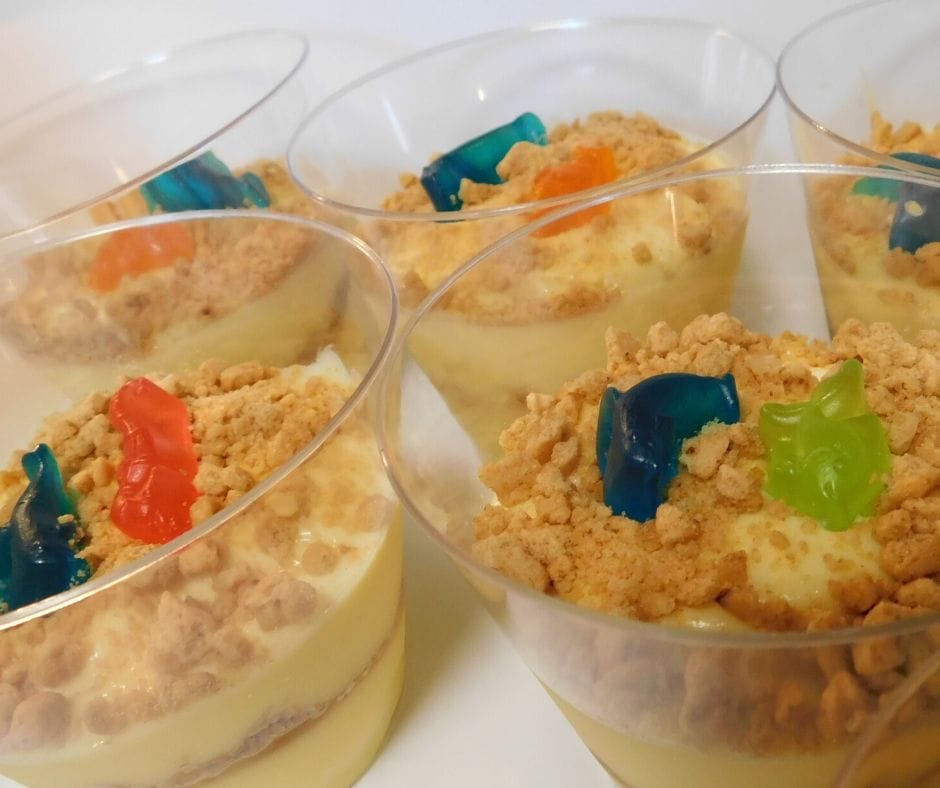 beach pudding cups for shark party