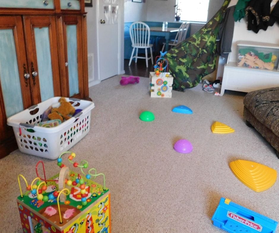 indoor obstacle course set up