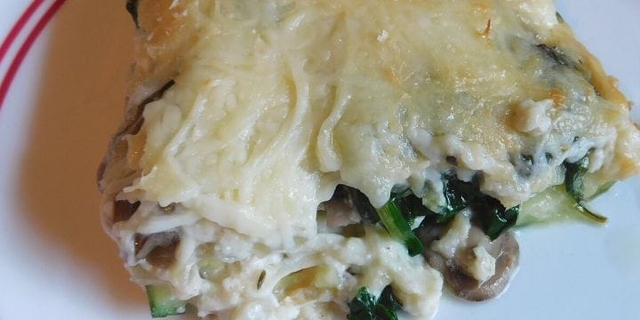 I LOVE lasagna, there’s no better comfort food, but many people can’t eat tomato sauce. I wanted to create a nightshade-free vegetable lasagna using zucchini noodles that was gluten-free too.
