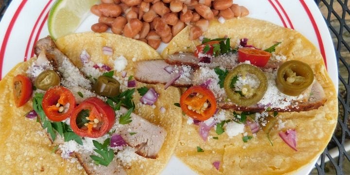 Pork chops are so quick and easy to cook. It’s a great idea to cook up a bunch and use them to make different things like these spicy leftover pork chop tacos.